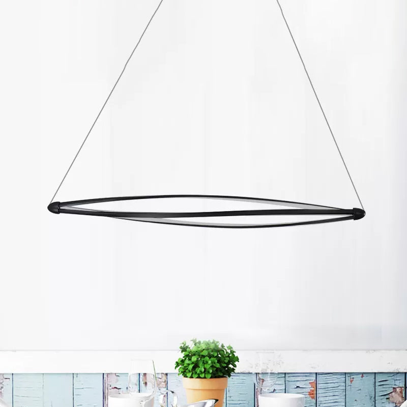 Spiral Hanging Lamp Kit Modern Acrylic LED Black/White Ceiling Pendant in Warm/White/Natural Light