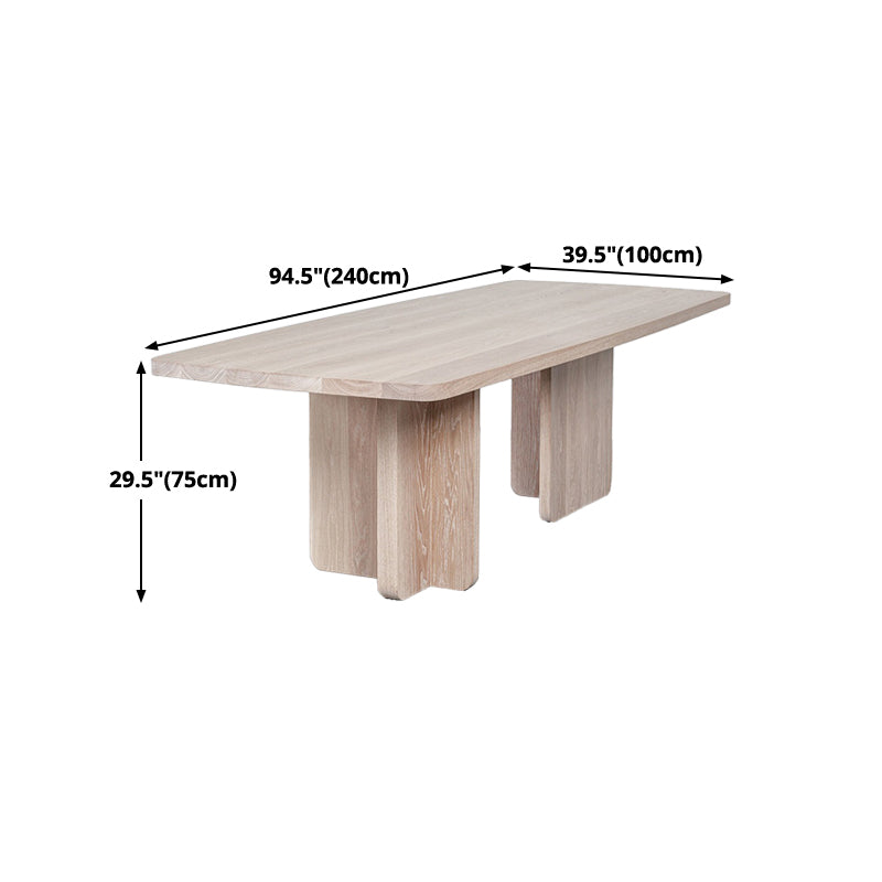 Contemporary Rectangle Table Solid Wood Top Dining Table for Home