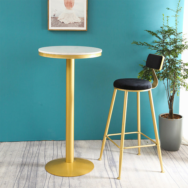 Table de bistrot en marbre rond glam rond