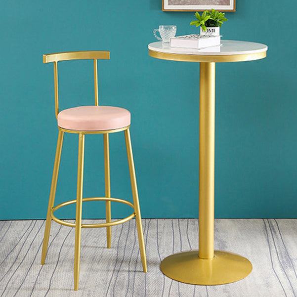 Glam Round Faux Marble Bistro Table Indoor Gold Iron Bar eettafel met enkel voetstuk