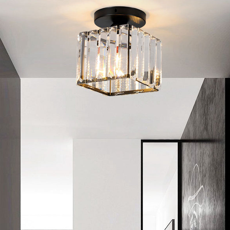 Geometrieform Deckenlampe moderne Eisen 1 Leichtes Flush -Halterung mit Loch 3 '' Dia für Korridor