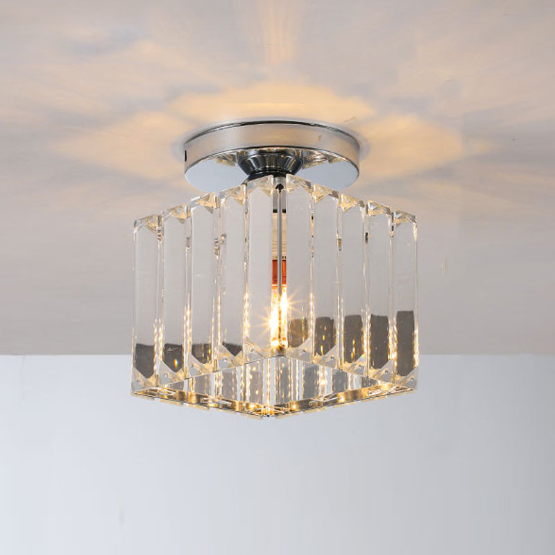 Geometrieform Deckenlampe moderne Eisen 1 Leichtes Flush -Halterung mit Loch 3 '' Dia für Korridor