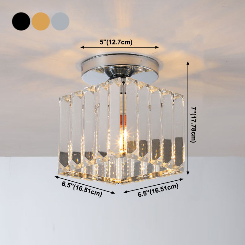 Lámpara de techo de forma de geometría Iron 1 Monte de luz de luz con agujero 3 '' Dia para corredor