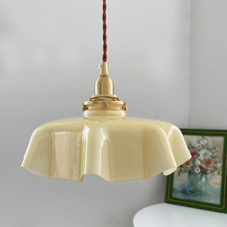 1-Lichtblumen-Hanglampe-Lampe-Vintage-Glasanhänger Licht für Esszimmer