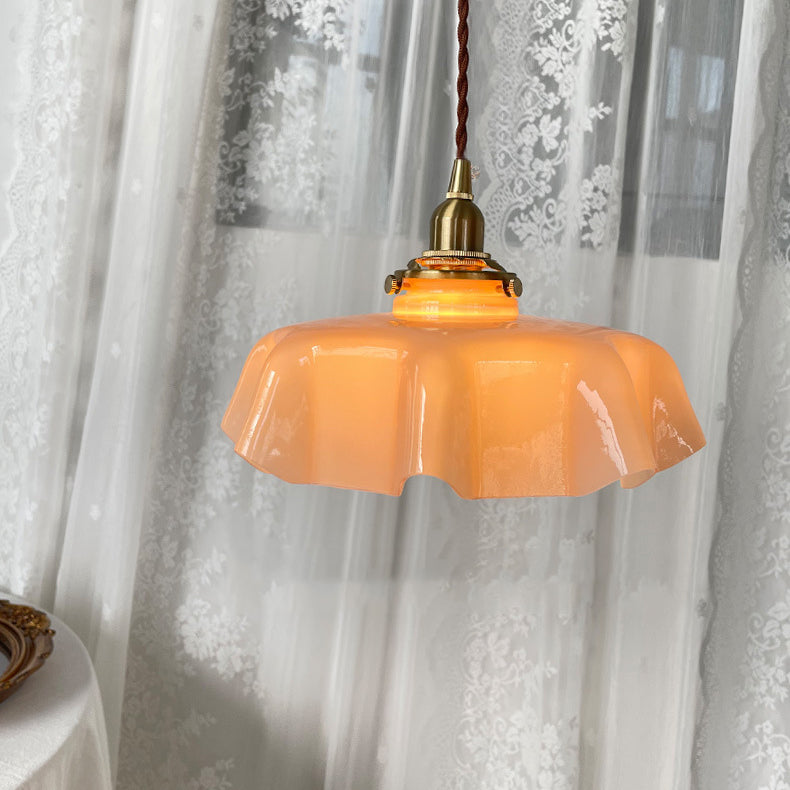 1-Lichtblumen-Hanglampe-Lampe-Vintage-Glasanhänger Licht für Esszimmer