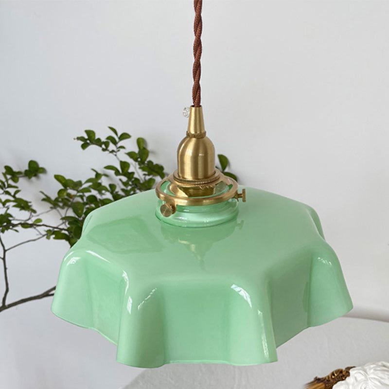1-lichte bloemhangende lampkit vintage glazen hanglamp voor eetkamer
