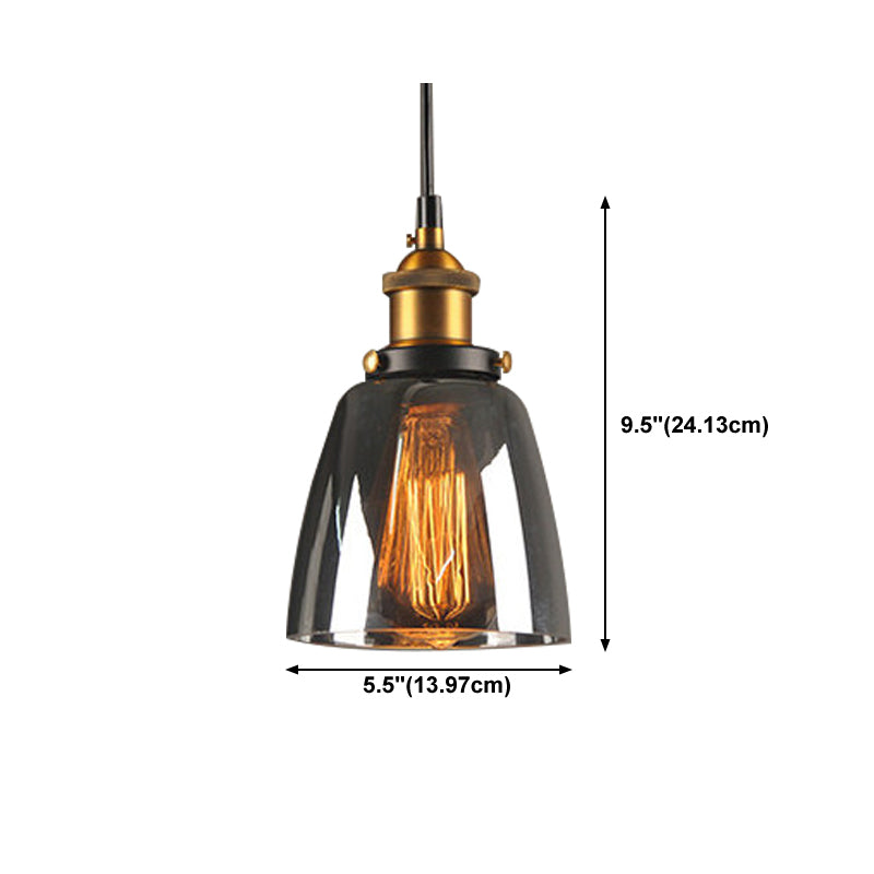 Ein-Bulb-Glasanhänger Lampe Industriegeometrische Schlafzimmer-Federung Licht