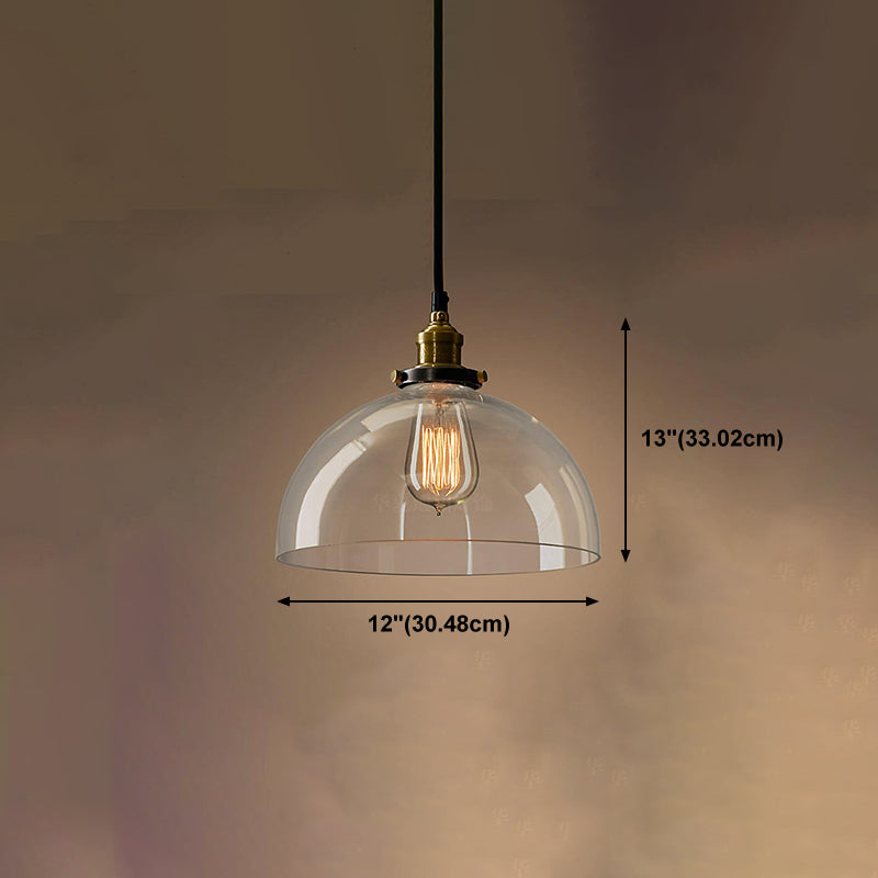 1-Licht geometrische Anhängerleuchte Leuchte Industrie-Messing Clear Glass Tropfenlampe für Balkon