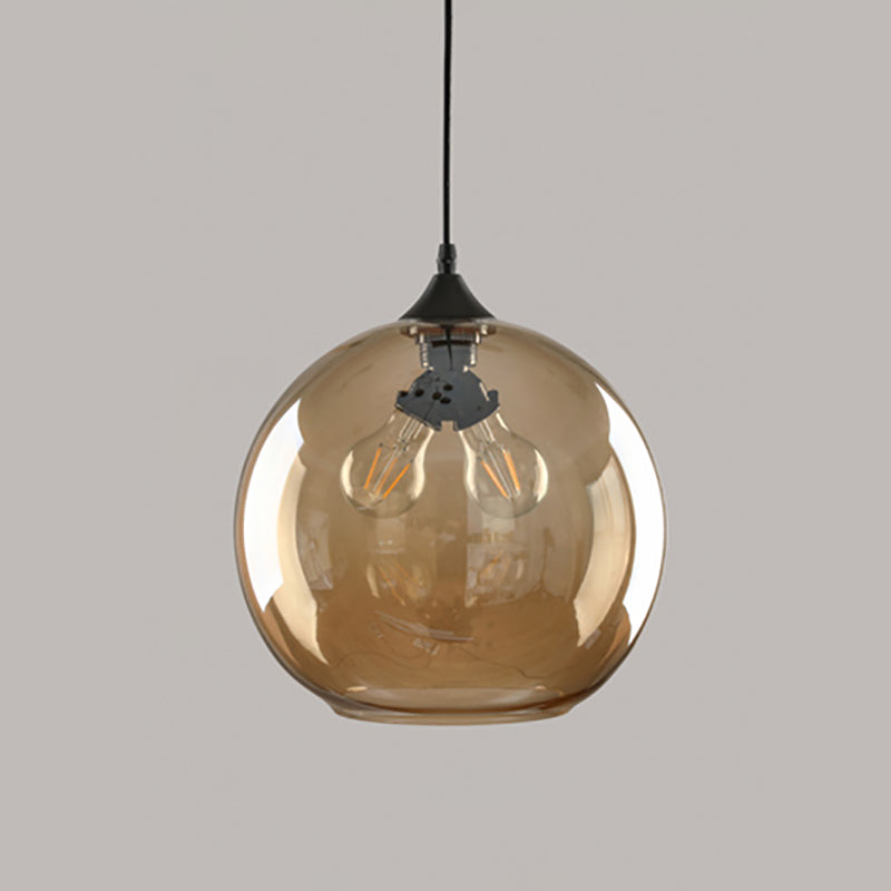 Illuminazione a sospensione in vetro ambra lampada a sospensione industriale geometrica
