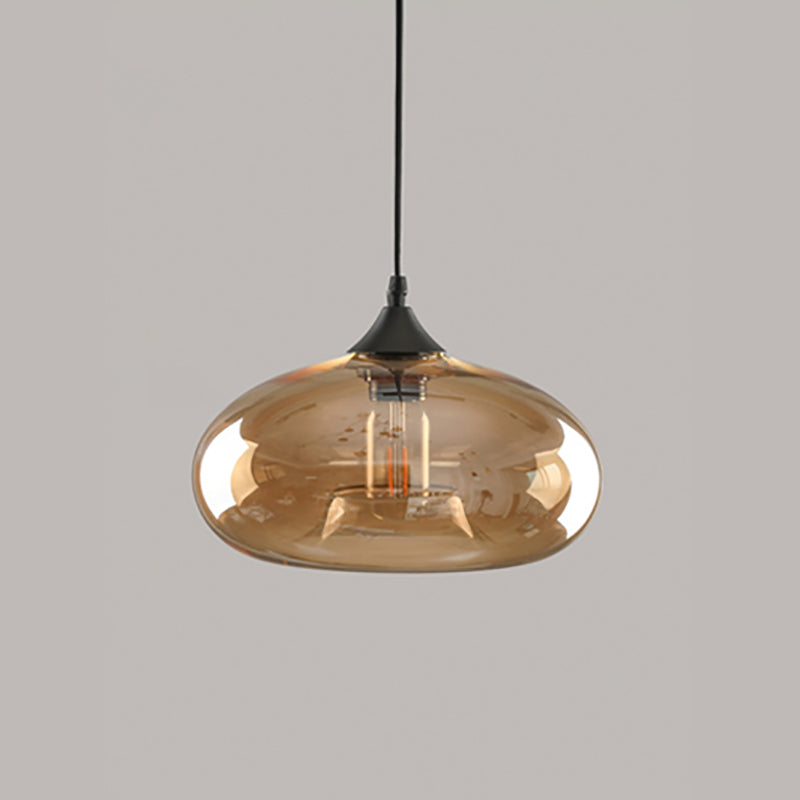 Amber Glass Hanglampverlichting Geometrische industriële suspensielamp met 1 licht