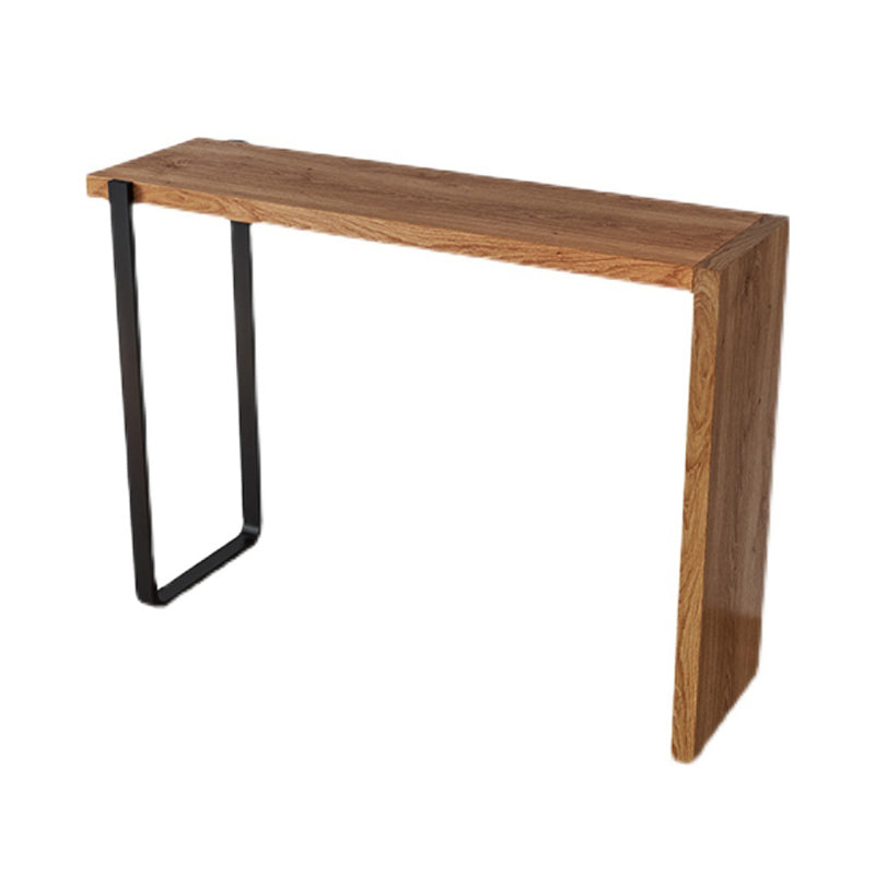 Living Room Wood Bar Table 42-inch Height Metal Base Bistro Table, Only Table