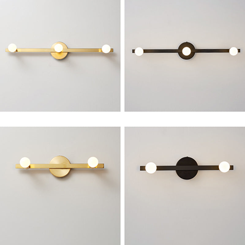 Linear Shape Metal Wall Sconce Modern Multi Lights Mirror Wall Mounted Lighting in Gold