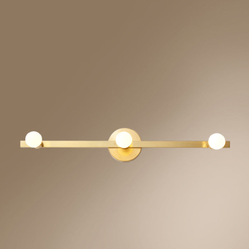 Linear Shape Metal Wall Sconce Modern Multi Lights Mirror Wall Mounted Lighting in Gold