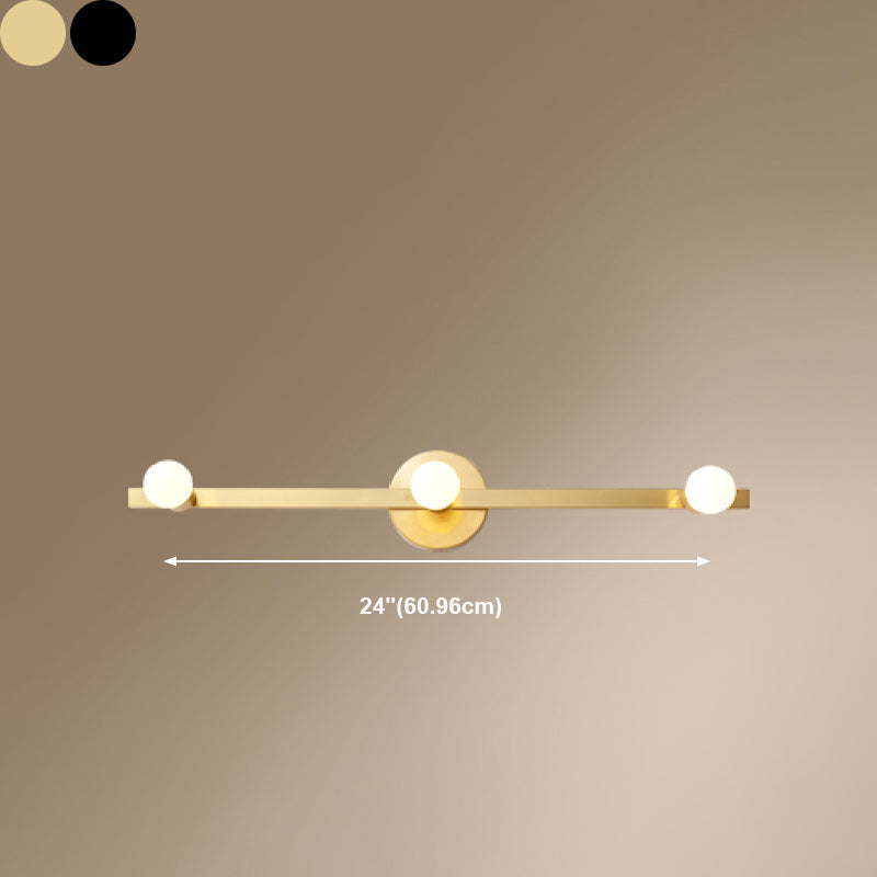 Linear Shape Metal Wall Sconce Modern Multi Lights Mirror Wall Mounted Lighting in Gold