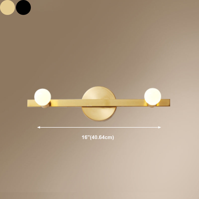 Linear Shape Metal Wall Sconce Modern Multi Lights Mirror Wall Mounted Lighting in Gold