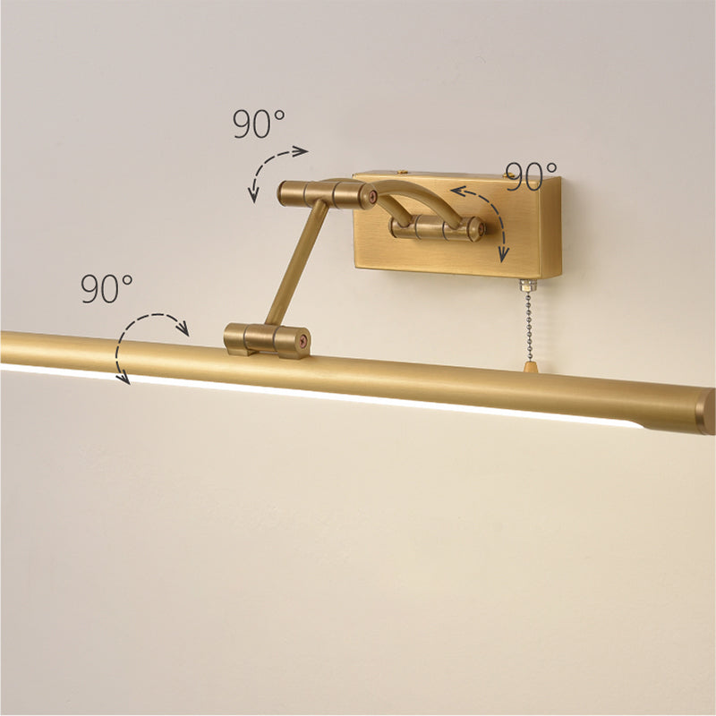 Estilo moderno de sombra lineal mate de metal de metal de 1 luces de 1 luces de pared de espejo de espejo de 1 luces.