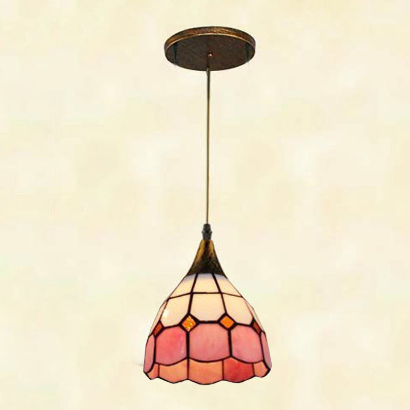 Forma de tazón de vidrio luces colgantes de estilo tiffany colgante de montaje colgante para restaurante