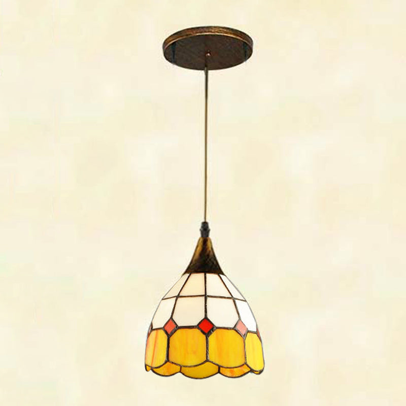 Forma de tazón de vidrio luces colgantes de estilo tiffany colgante de montaje colgante para restaurante