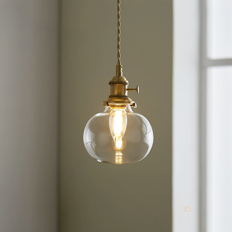 1-licht hangende hangende industriële stijl glashangende verlichting voor woonkamer