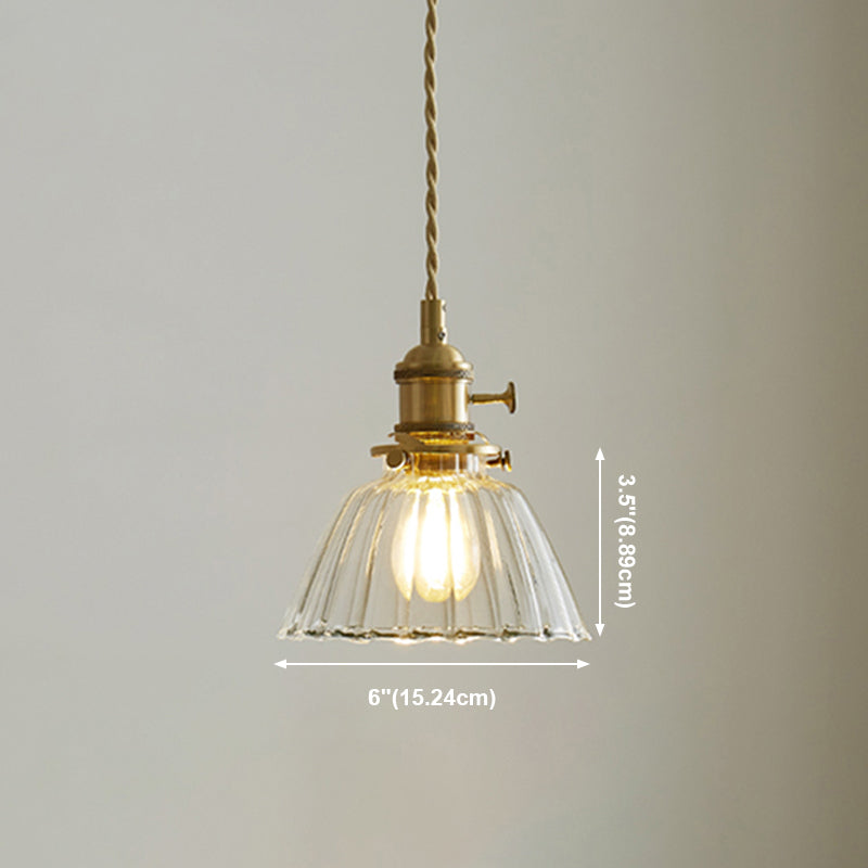 1-Light Hanging Pendant Industrial Style Glass Hanging Lighting for Living Room