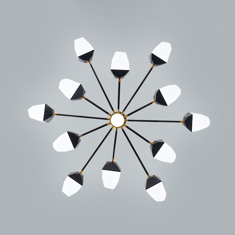 Modern Style Chandelier Light Multi Lights Metal Acrylic Pendant Light for Living Room