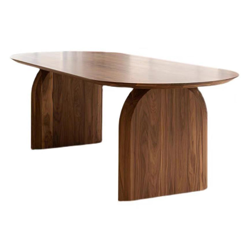 Muebles ovalos de estilo contemporáneo Doble Pedestal Solid Wood Cena Mesa