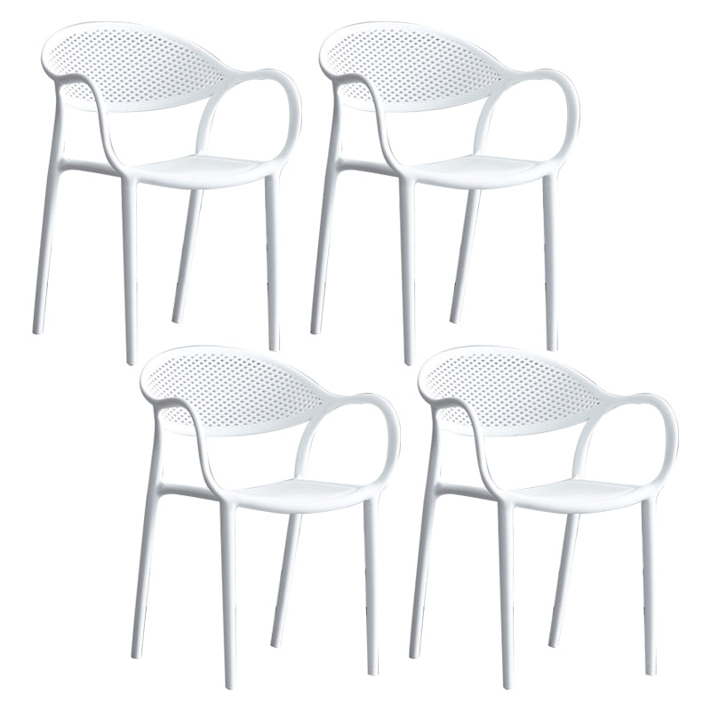 Chaises de salle à manger intérieure moderne en plastique chaise de bras de dos solide