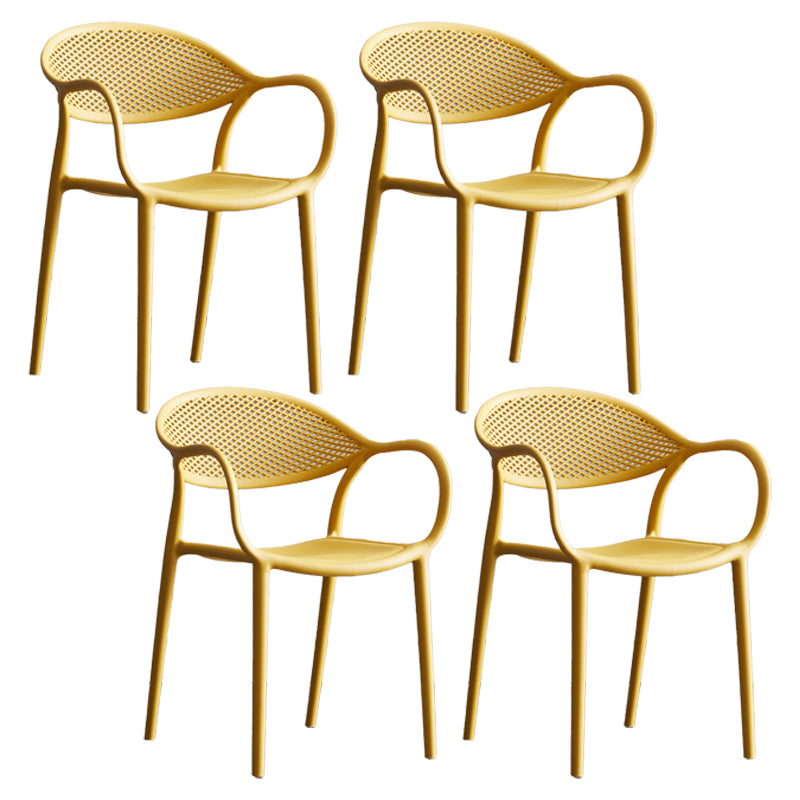 Chaises de salle à manger intérieure moderne en plastique chaise de bras de dos solide