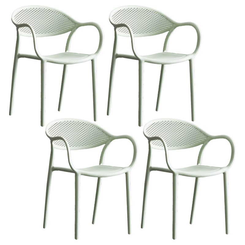 Chaises de salle à manger intérieure moderne en plastique chaise de bras de dos solide