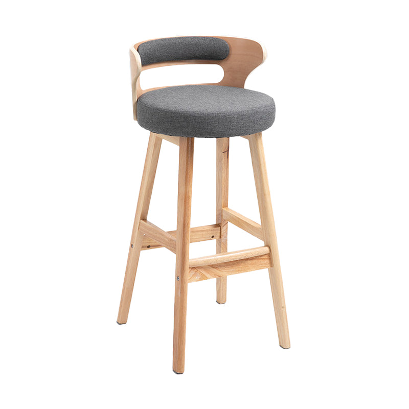 Tabourets de comptoir rembourrés en bois scandinave tabourets de barre bas avec siège rond