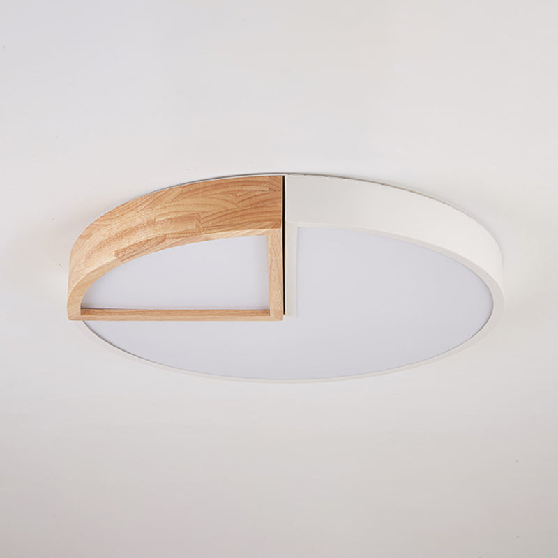 Luci rotonde a soffitto in legno Illuminazione a soffitto a LED da incasso per camera da letto