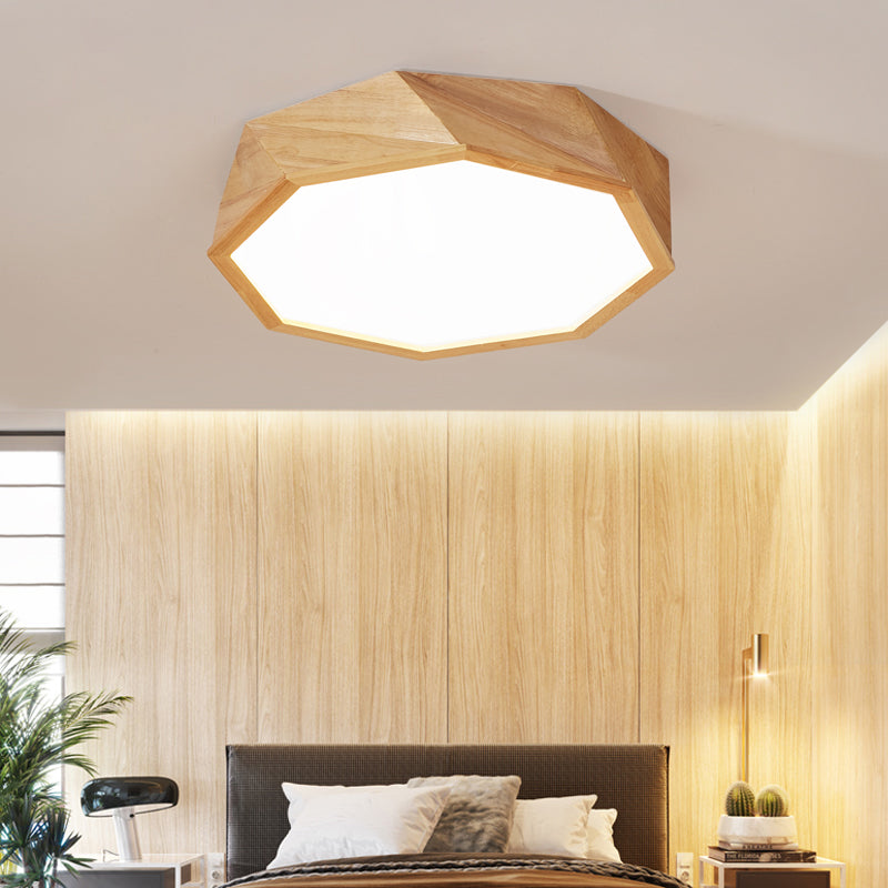 Wooden Flush Mounted Ceiling Lights LED Flush Mount Lighting for Bedroom