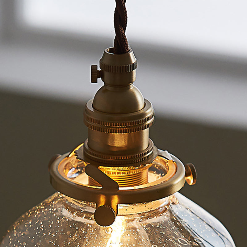 Glasschatten Pendelleuchte Leuchte verjüngte 1-leichte industrielle Messinghängung Licht