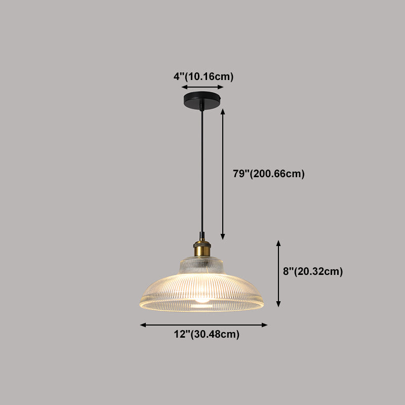 1-licht droplamp vintage messing glazen gearceerd restaurantophanging hanger licht