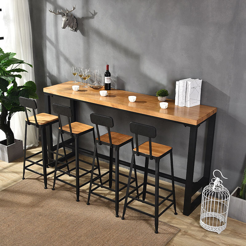 Brown Modern Style Solid Wood and Iron Table Dining Room Bar Table