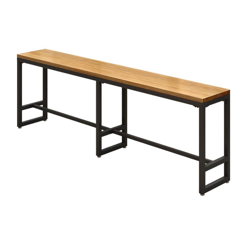 Modern Brown Wood Bar Table with Rectangle Table Top Black Trestle Table - 42" H