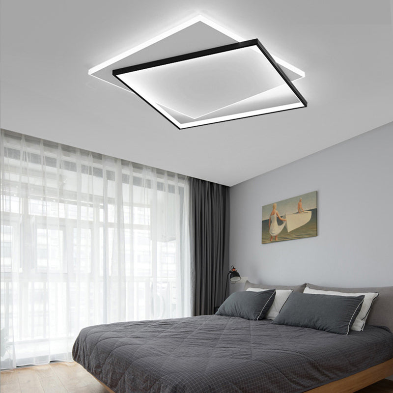 Geometric Metal Ceiling Mount Lamp Simplicity-Style LED Black Close to Ceiling Lighting