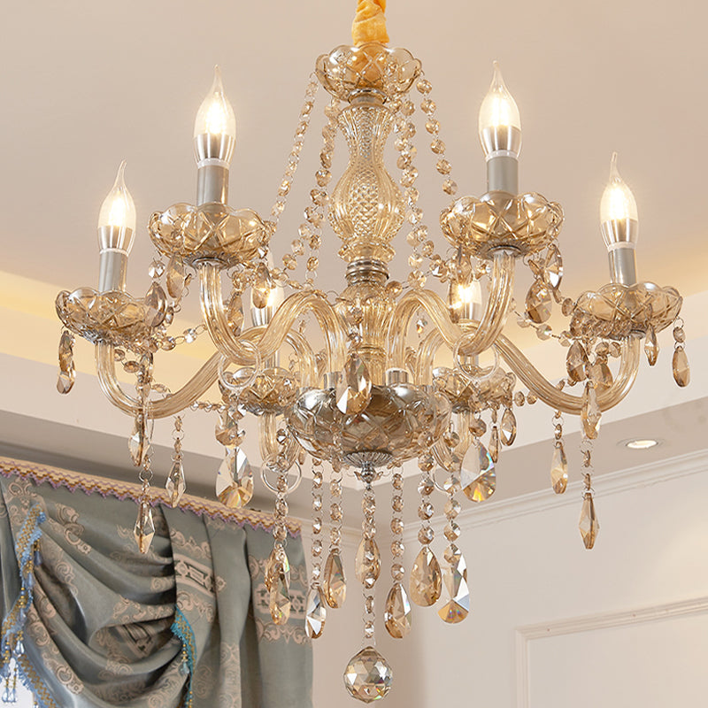 Candlestick Kronleuchter Leuchte Victorian Crystal Hanging Kronleuchter für Wohnzimmer