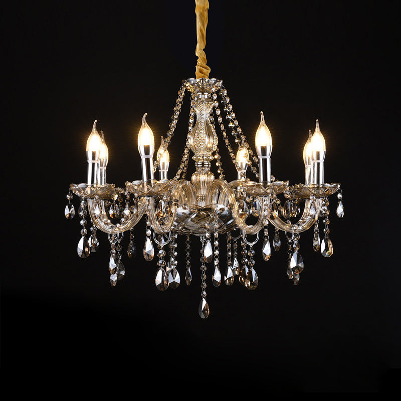 Candlestick Kronleuchter Leuchte Victorian Crystal Hanging Kronleuchter für Wohnzimmer