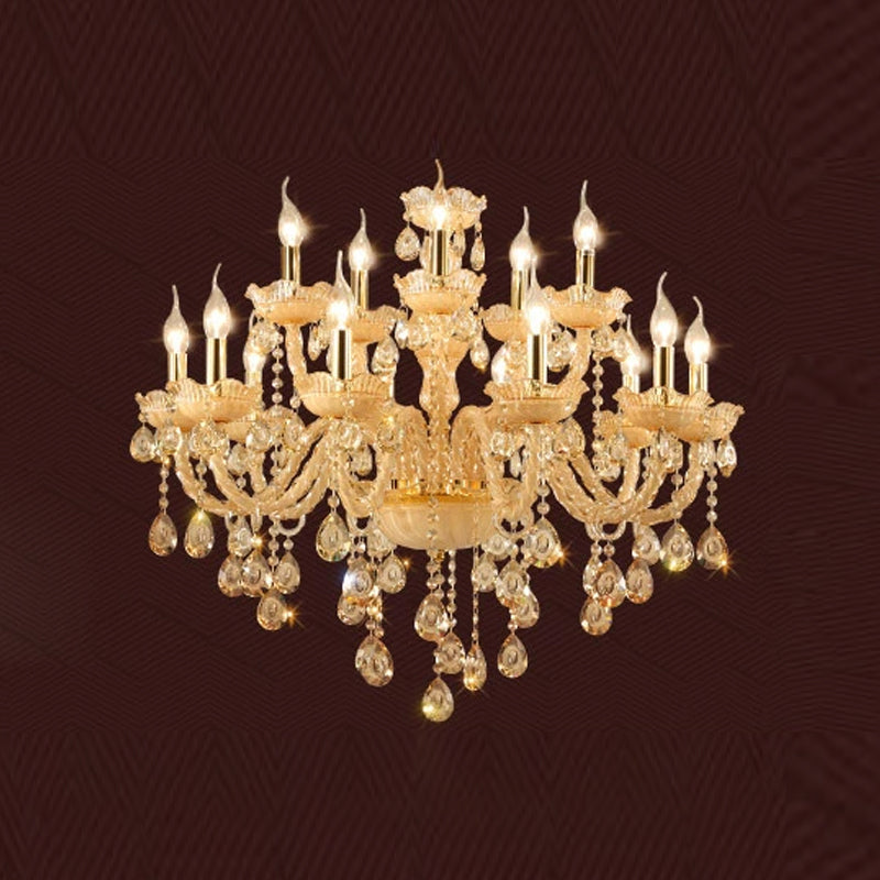 Crystal Hanging Chandelier Candle Shape Chandelier Lighting for Living Room