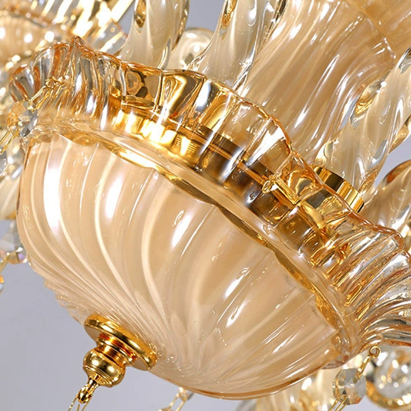 Crystal suspendus lustre en forme de bougie Éclairage de lustre pour le salon