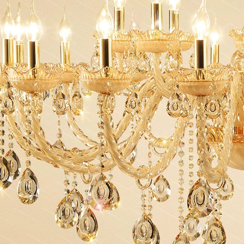 Crystal suspendus lustre en forme de bougie Éclairage de lustre pour le salon