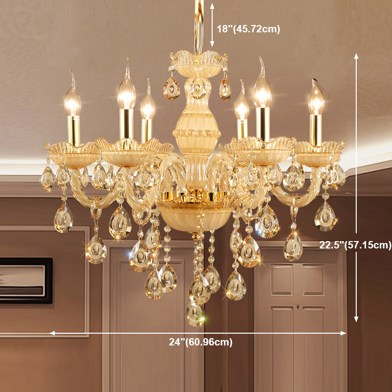 Kristallhänge Kronleuchter Kerzenform Kronleuchterbeleuchtung für Wohnzimmer