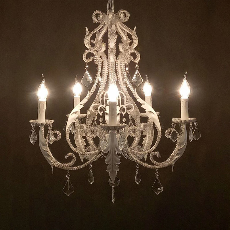 Noordse stijl metalen kroonluchter licht kaarsenkristallen hanger licht voor woonkamer