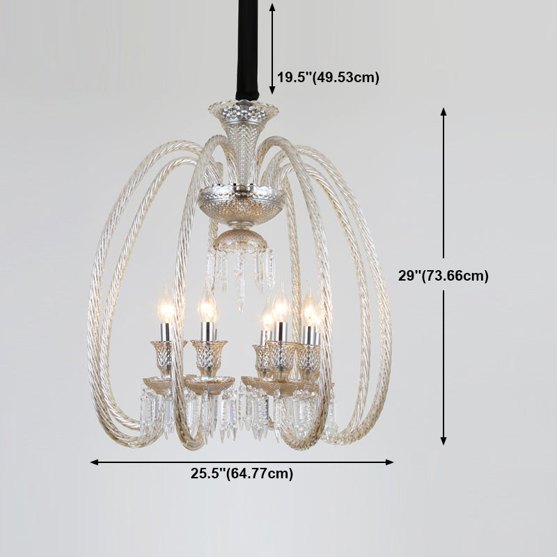 Lustre de style rustique luminaire luminaire cristal chandelier suspendu