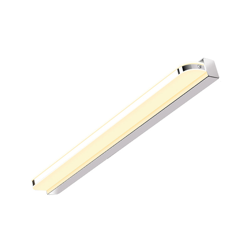 Plateado moderno simple luz de espejo simple lámpara de espejo led de metal nórdico para baño para baño