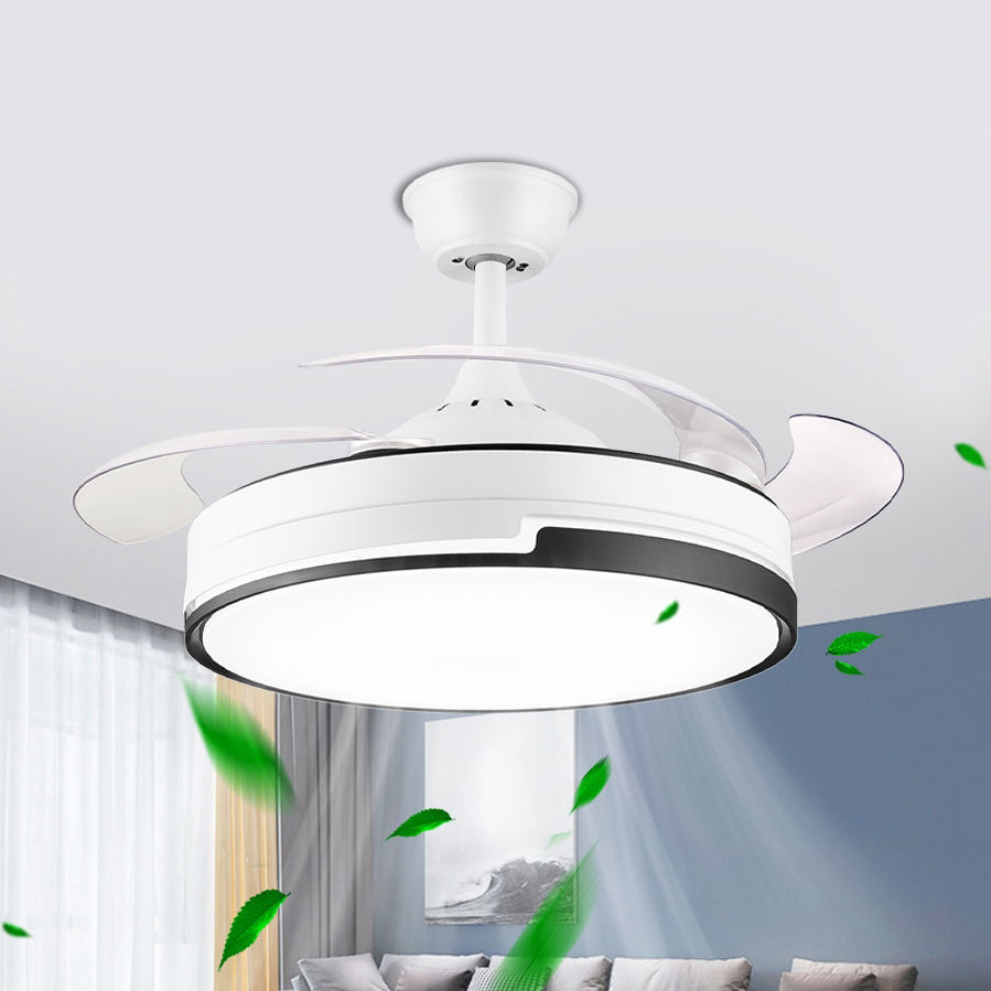 Nordic Metal Ceiling Fan Lamp 1-Head LED Semi Flush Mount Light Fixture