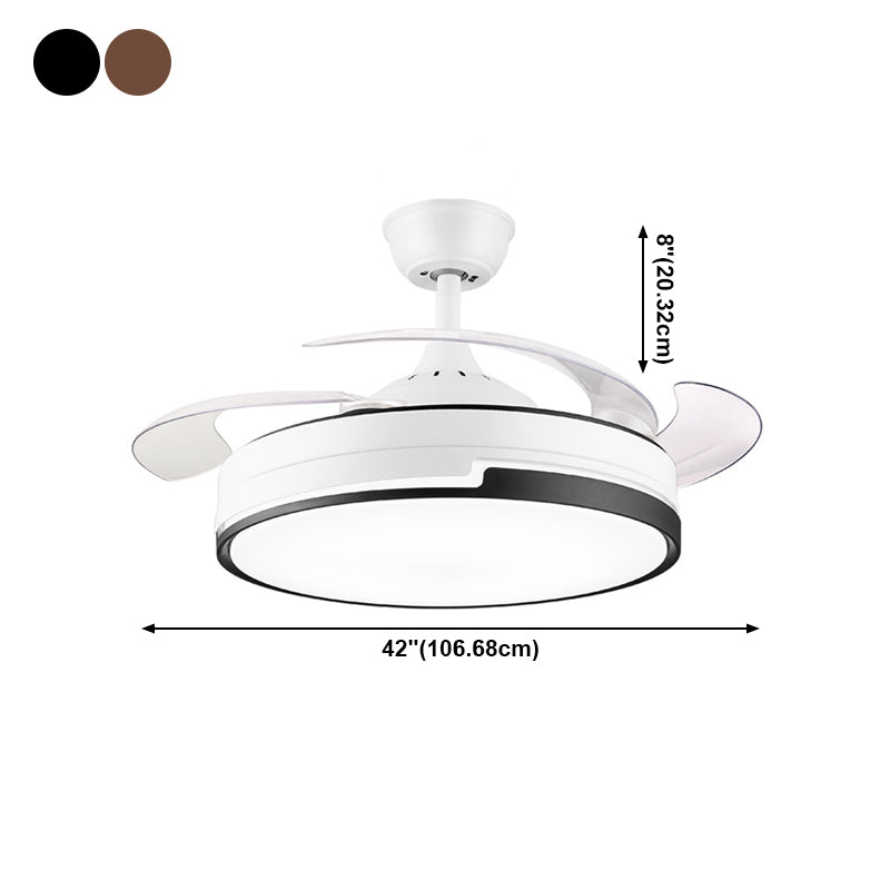 Nordic Metal Ceiling Fan Lamp 1-Head LED Semi Flush Mount Light Fixture