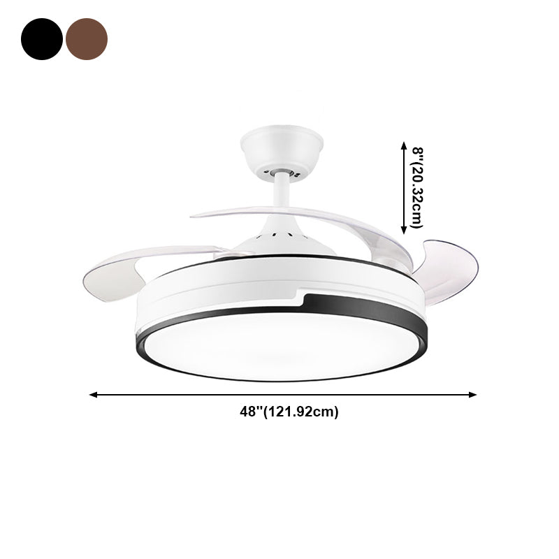 Nordic Metal Ceiling Fan Lamp 1-Head LED Semi Flush Mount Light Fixture