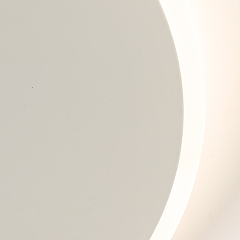 Black and White LED Ceiling Light in Modern Simplicity Iron Circular Flush Mount with Acrylic Shade